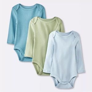 Cloud Island and light Blue blue and Green Long Sleeve Bodysuits